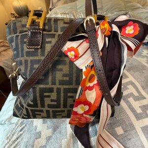 Fendi Silk Twilly Scarf (Bag not included)